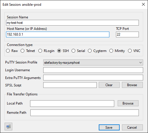 SuperPutty: Edit Session